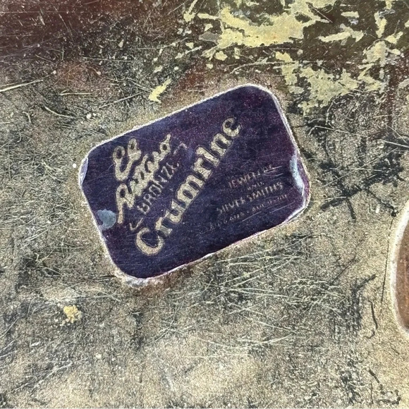 El Arturo Bronze Crumrine Inc Vintage Floral Buckle Solid Gold Tone Men’s Buckle - Picture 5 of 9